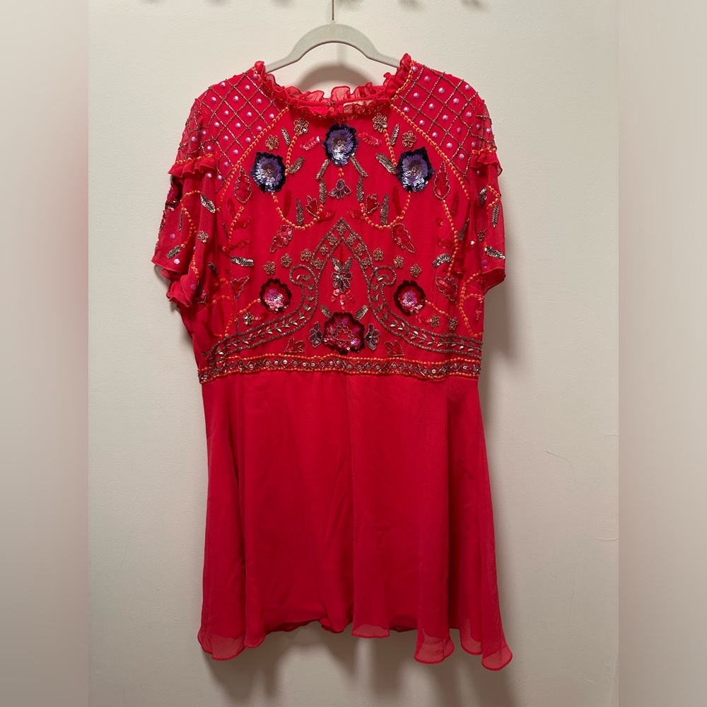 Frock & Frill Short Plus Size Party Dress Sequin Detailing
